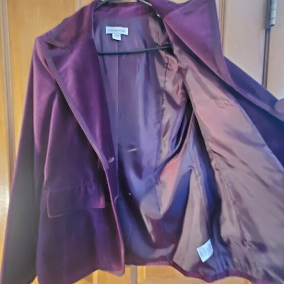 Coldwater Creek BURGUNDY / WINE Velvet Jacket Size 8 - Picture 7 of 13